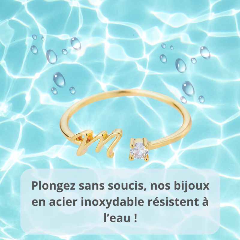 Bague réglable avec initiale