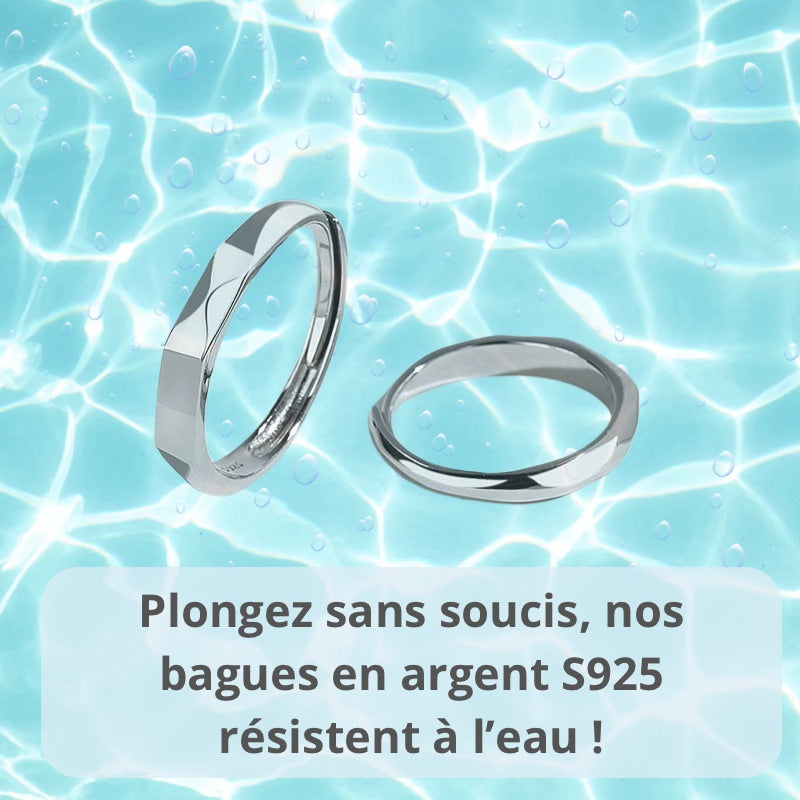 Paire de bagues pour couple en argent S925